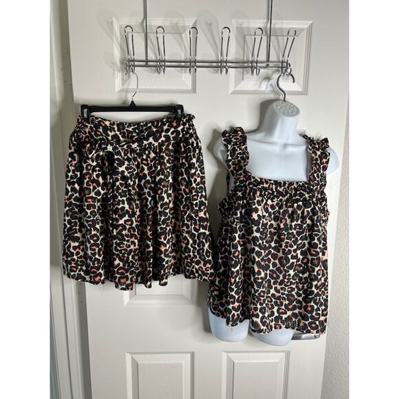 Who What Wear Women's Animal Print Tank/Skirt Set Outfit Black NEW ~ Size M/L - Picture 1 of 12